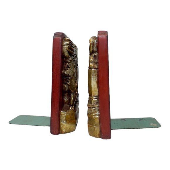 Borghese Vintage Bookends Gold Gilt Floral Design - Picture 6 of 12